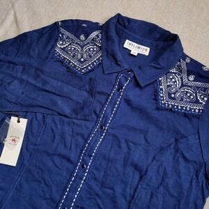 Idyllwind Miranda Lambert Western Shirt Women L Blue Pearl Snap Cowgirl Paisley